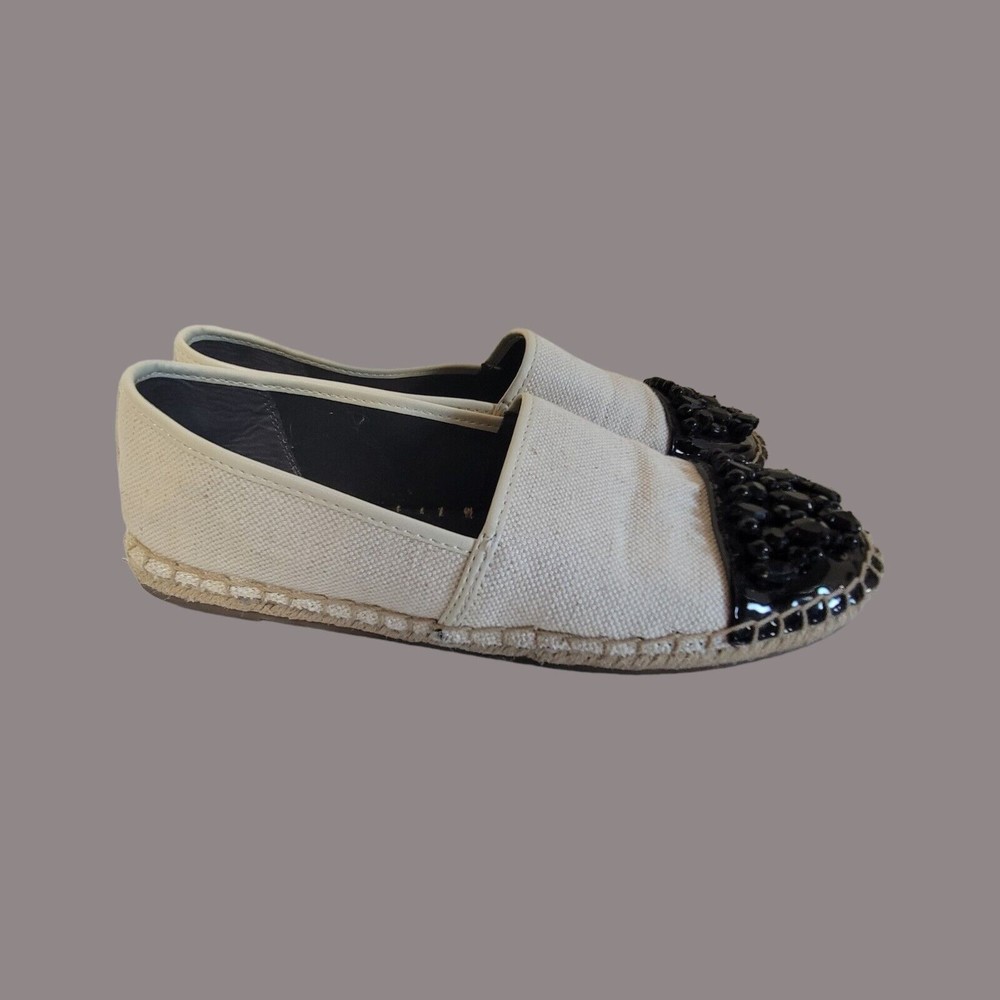Sam‎ Edelman Circus Slip On Tan Black Fabric Patent Leather LINDA US  8M